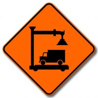 Signaux avancés de travaux, poste de contrôle du transport routier temporaire Signaux avancés de travaux, poste de contrôle du transport routier temporaire