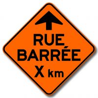 Signal avancé d'un endroit temporairement fermé à la circulation Signal avancé d'un endroit temporairement fermé à la circulation