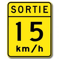 Vitesse recommandée dans une voie de sortie (15)