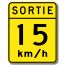 Vitesse recommandée dans une voie de sortie (15) 