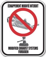 Échappement modifié interdit