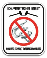 Échappement modifié interdit