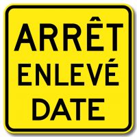 Nouvelle signalisation ''Arrêt enlevé DATE'' 