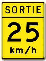 Vitesse recommandée dans une voie de sortie (25)  