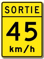 Vitesse recommandée dans une voie de sortie (45)